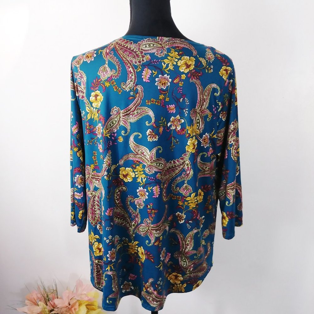 NEW Exclusive One 3/4 sleeve blouse 1X 2X 3X - Picture 5 of 8